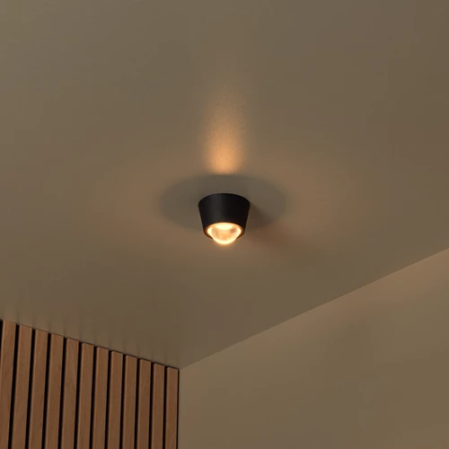 Lucide RIGON - Plafonnière - Ø 9 cm - LED - 1x6W 3000K - Zwart - sfeer 1